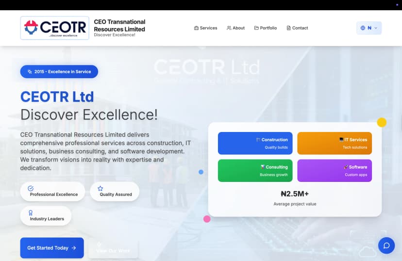 CEOTR Ltd ERP Suite - Enterprise resource planning platform for construction, IT, and business management solutions.